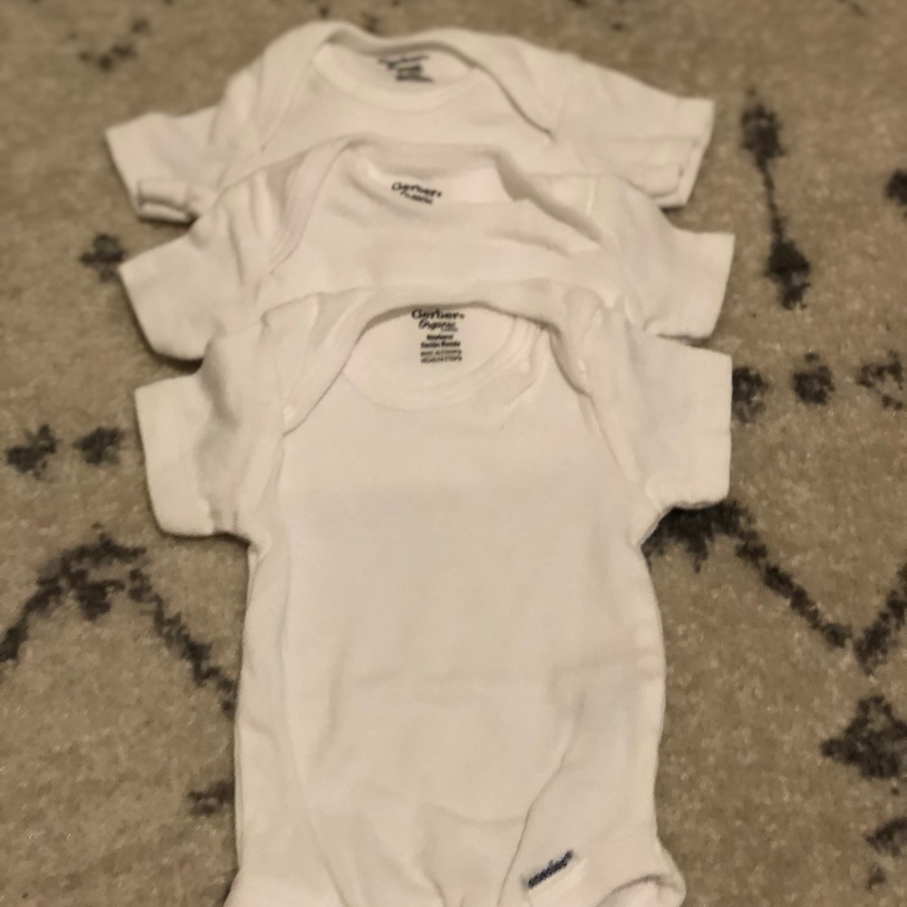 Gerber Organic White Onsies